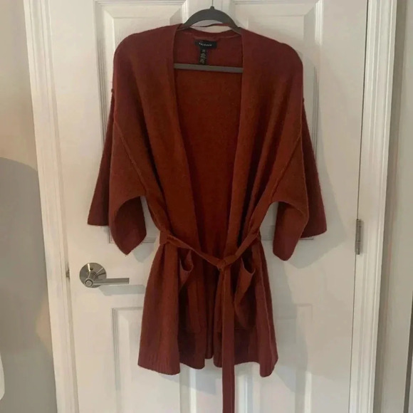 Halogen cashmere belted kimono style cardigan, one size - Picture 1 of 8